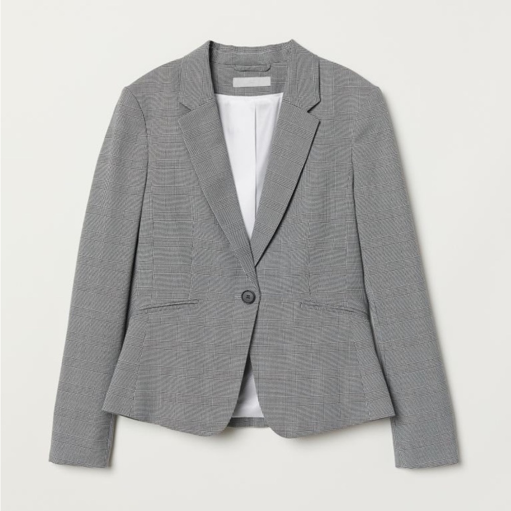 H&m fitted blazer houndstooth